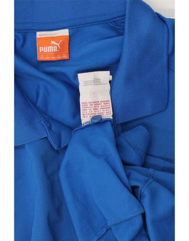 Puma Polo Shirt til mænd 2XL Blå Colourblock Polyester