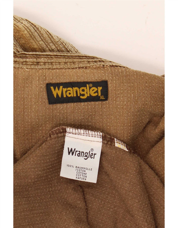 Wrangler herre fløjlsskjorte XL brun bomuld