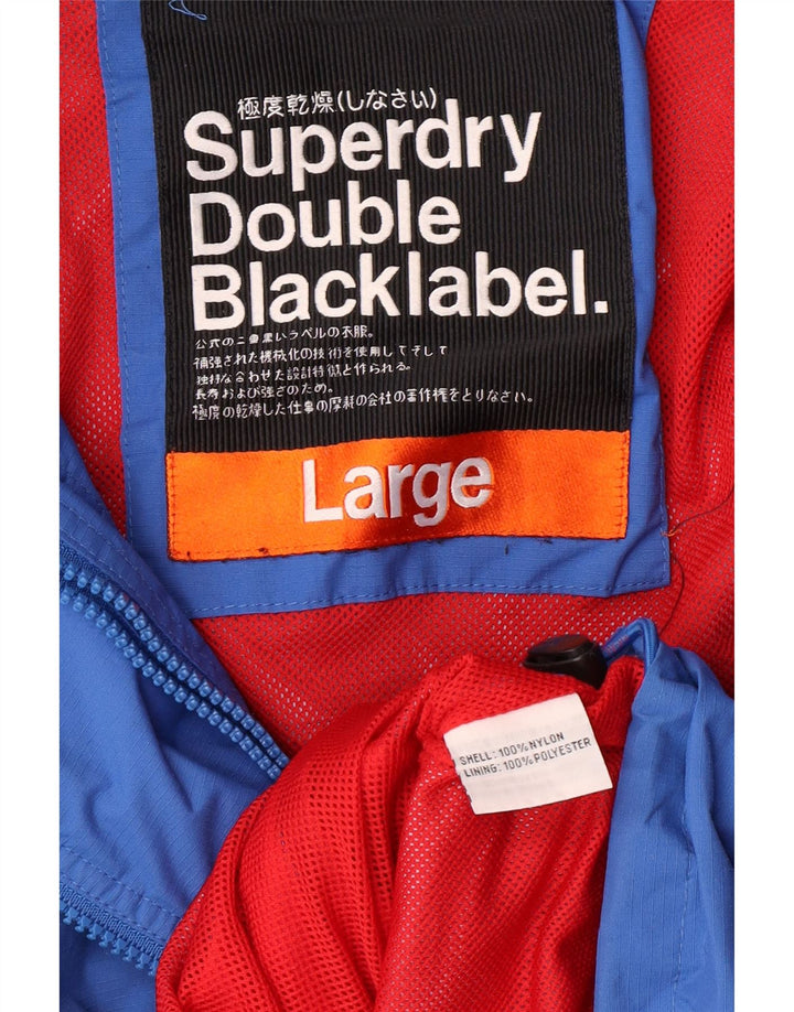 SUPERDRY Herre Windbreaker Jacket UK 40 Large Blue Nylon