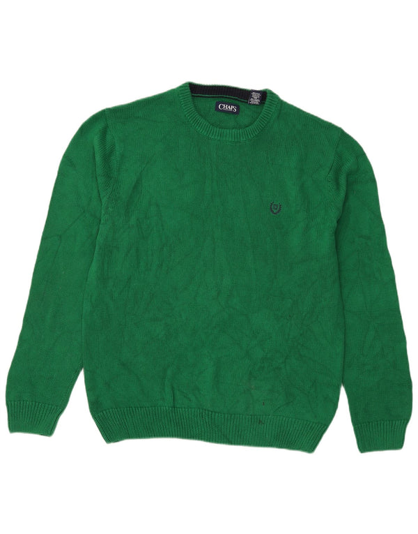 Chaps Herre Crew Neck Jumper Sweater Stor Grøn Bomuld