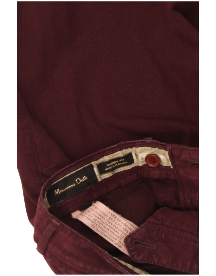 MASSIMO DUTTI Herre Slim Chino Bukser EU 40 Medium W31 L33 Burgundy