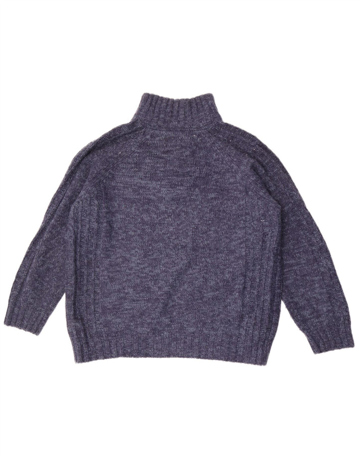 Marks & Spencer Herre Regular Fit Zip Neck trøje Sweater Large Blue Flecked