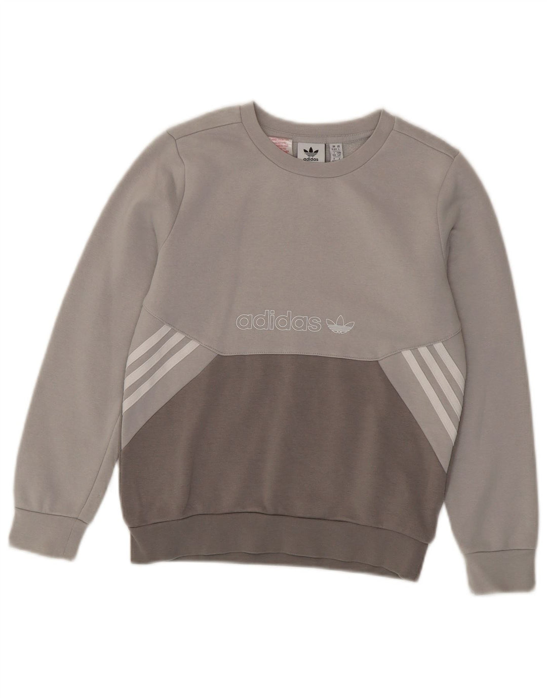 ADIDAS Grafisk Sweatshirt-trøje til drenge 9-10 år Grå Colourblock Bomuld