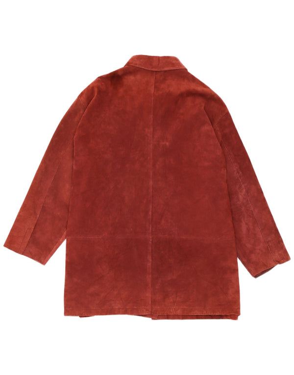 Luisa Viola Dame Ruskind Overfrakke UK 18 XL Burgundy Læder