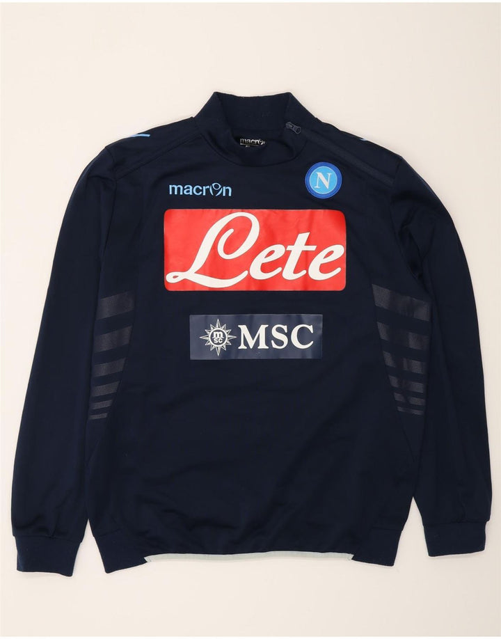 Macron Herre Grafisk Pullover Træningsdragt Top Stor Marineblå Colourblock