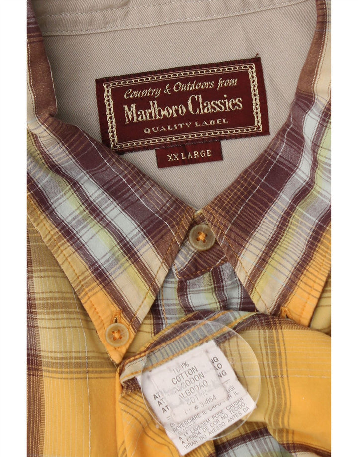 Marlboro Classics herreskjorte 2XL gul ternet bomuld