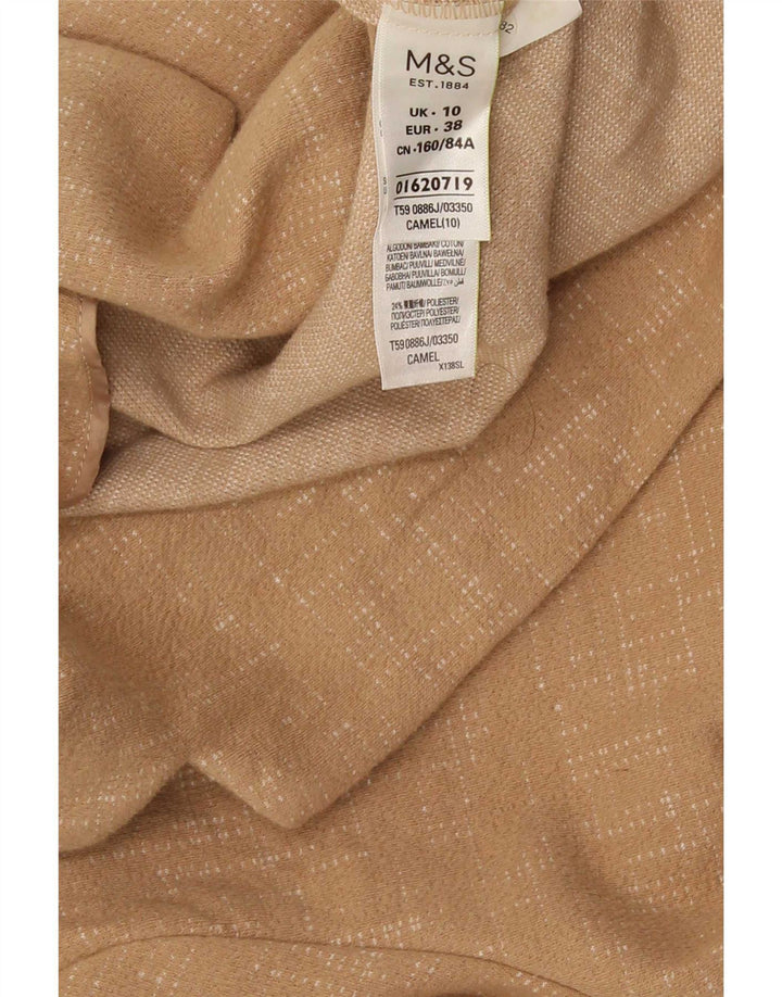 Marks & Spencer Dame Oversized Blazer Jacket UK 10 Small Beige Flecked