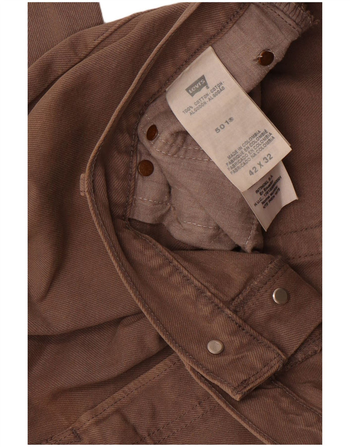 Levi's Herre 501 Straight Cropped Bukser W42 L27 Brun Bomuld