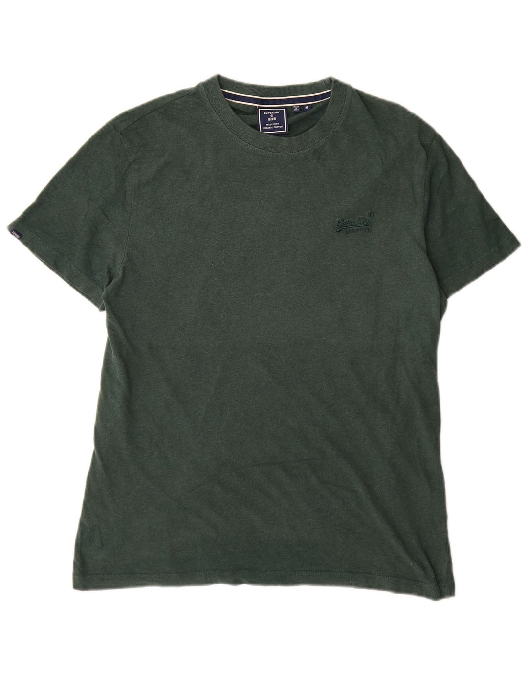 Superdry T-shirt top mellemgrøn bomuld til mænd