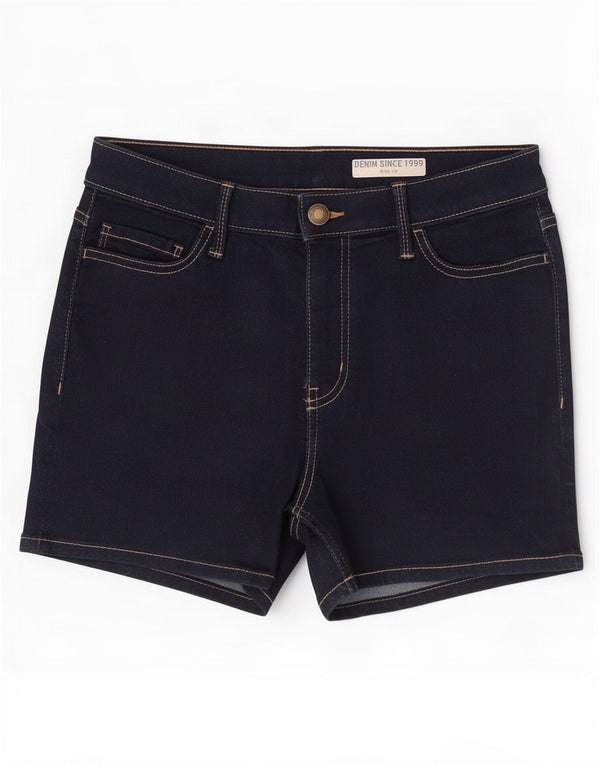 Marks & Spencer Dame denim Shorts UK 10 Small W28 Navy Blue Bomuld