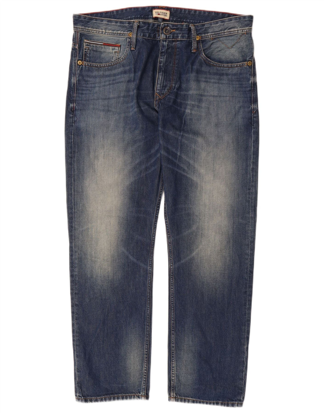 Tommy Hilfiger Herre Straight Jeans W36 L30 Blå Bomuld