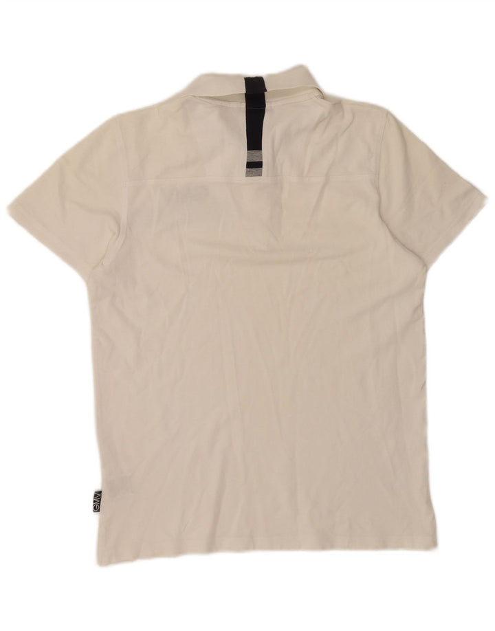 Gianmarco Venturi Herre grafisk poloshirt Medium hvid bomuld