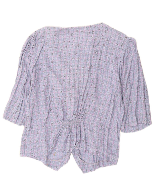 Betty Barclay Dame 3/4-ærmet skjortebluse UK 16 Large Blue Floral