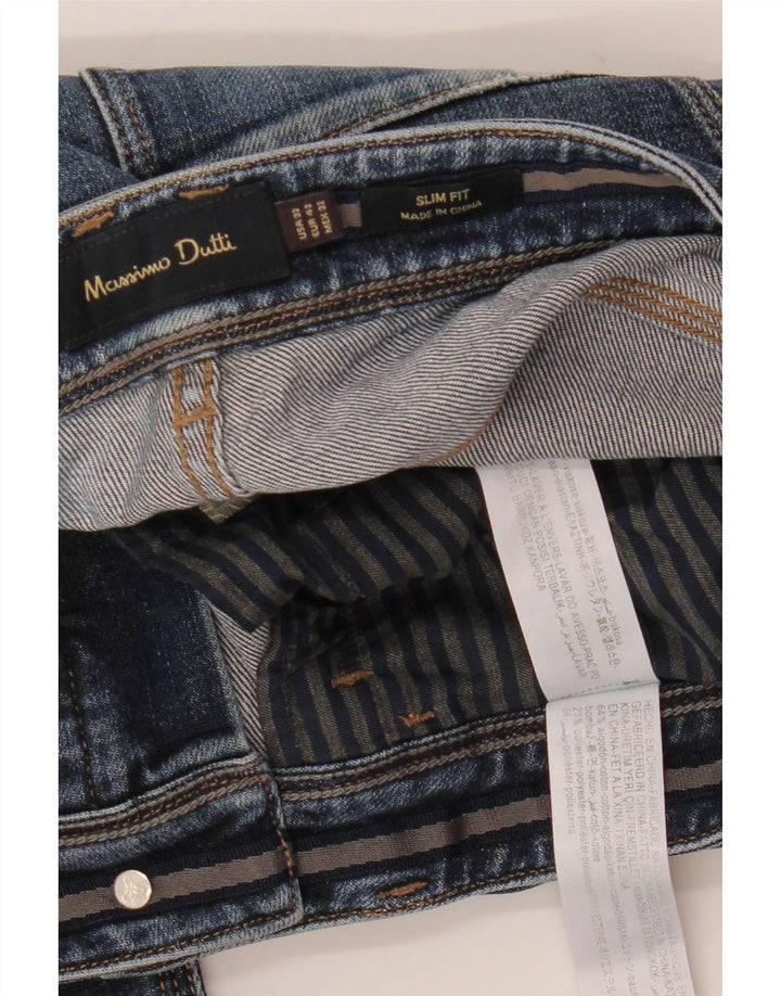 MASSIMO DUTTI Herre Slim Jeans EU 42 Large W34 L27 Blå Bomuld