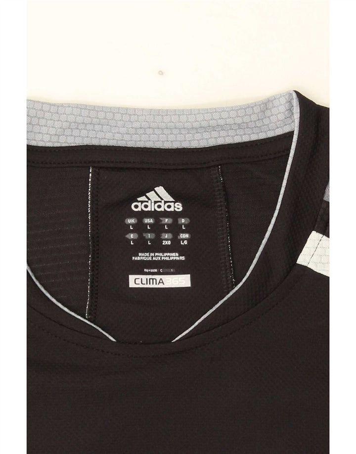 Adidas Herre Climacool T-Shirt Top Stor Sort Colourblock