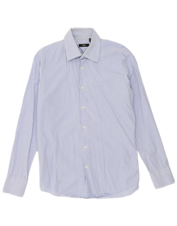 Hugo Boss Herreskjorte str. 40 15 3/4 Medium Blue Gingham