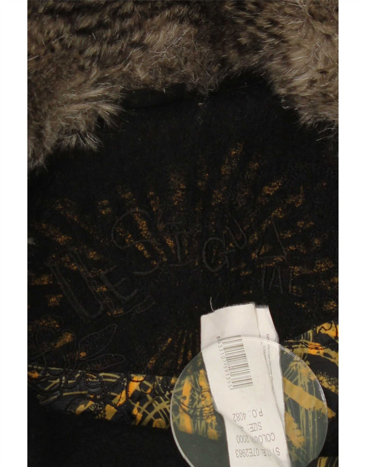 Desigual Dame Grafisk Dobbeltradet Frakke EU 42 Large Black Floral