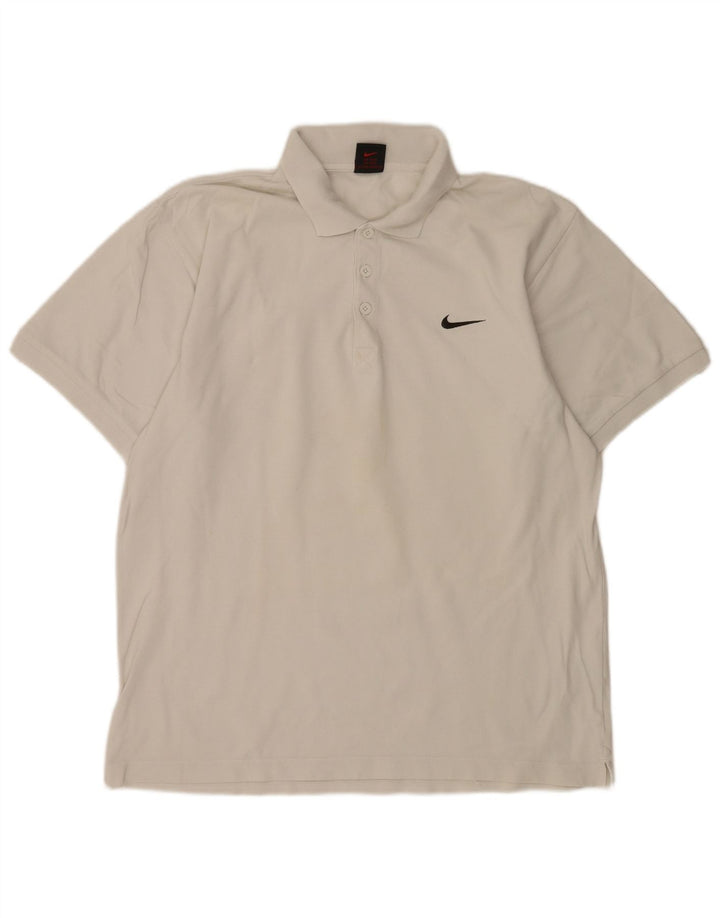Nike herre poloshirt UK 39/41 Medium White Bomuld