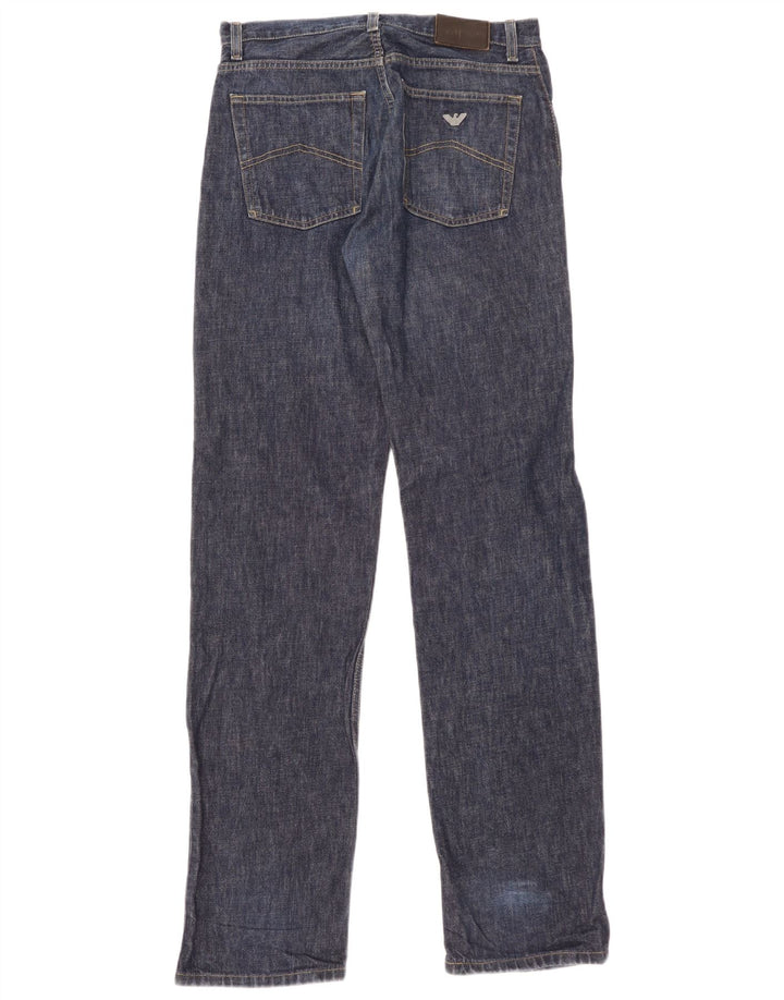 Armani Straight Jeans til mænd W33 L36 Navy Blue Flecked