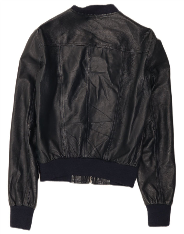 Imperial Dame Læderjakke UK 12 Medium Navy Blue Læder