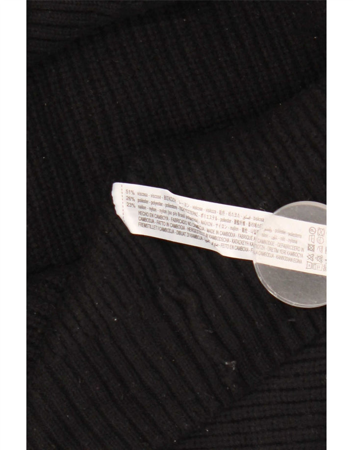Zara Dame Off Shoulder Roll Neck sweater UK 14 Medium Black