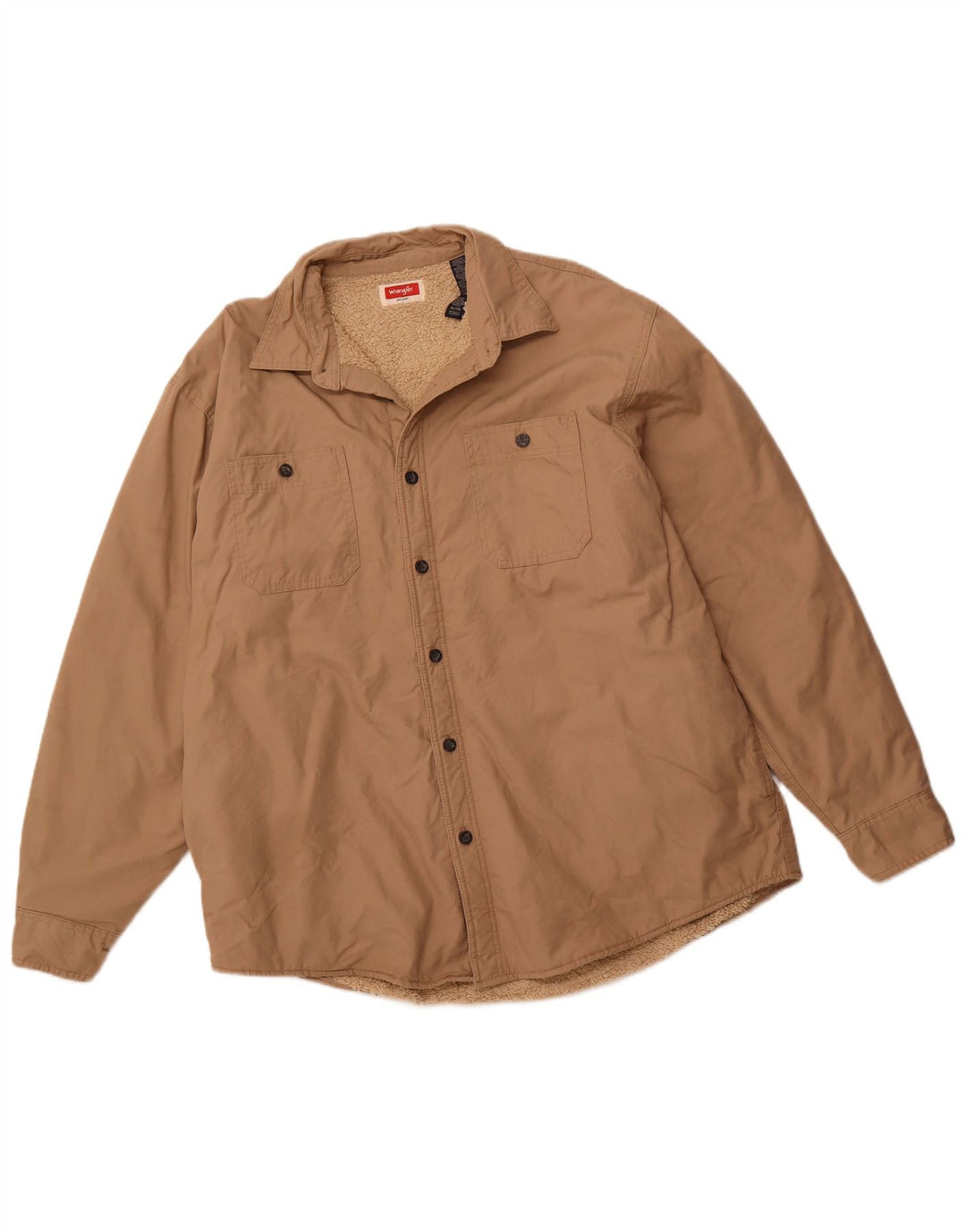 WRANGLER Sherpajakke til mænd UK 42 XL Brun bomuld