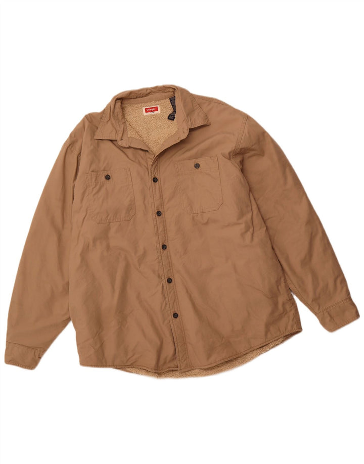 WRANGLER Sherpajakke til mænd UK 42 XL Brun bomuld