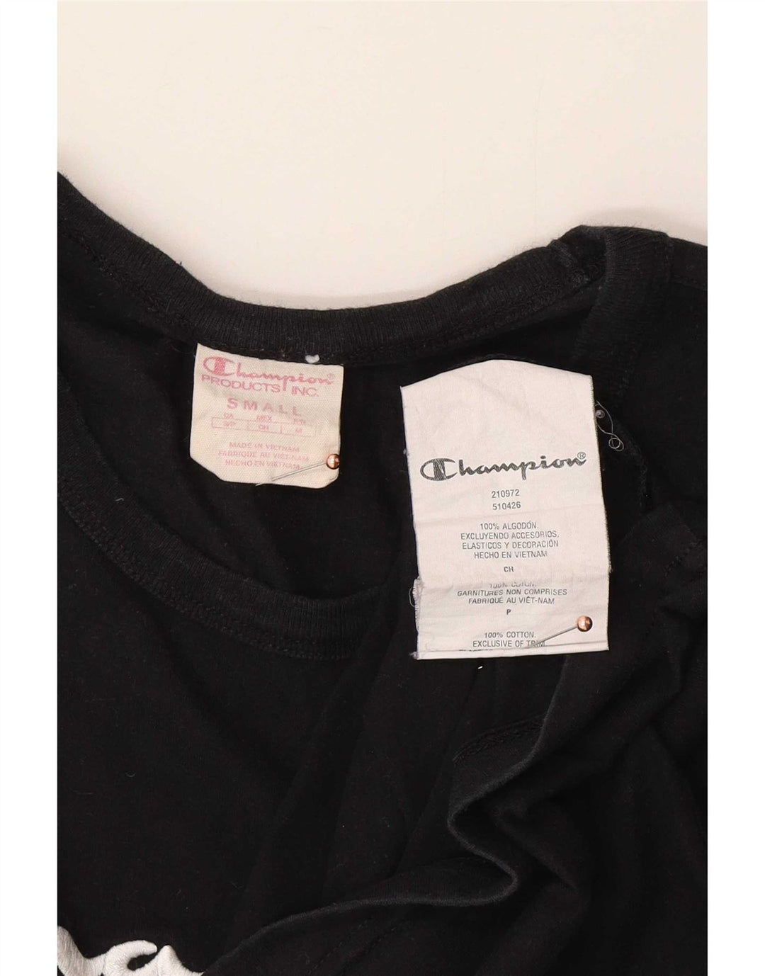 Champion Herre grafisk T-shirt top lille sort bomuld
