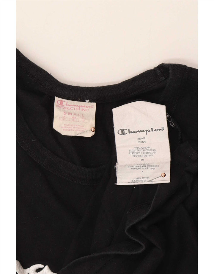 Champion Herre grafisk T-shirt top lille sort bomuld