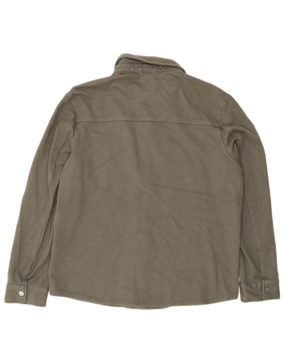 Zara Herre Overshirt Skjorte Stor Khaki Viscose