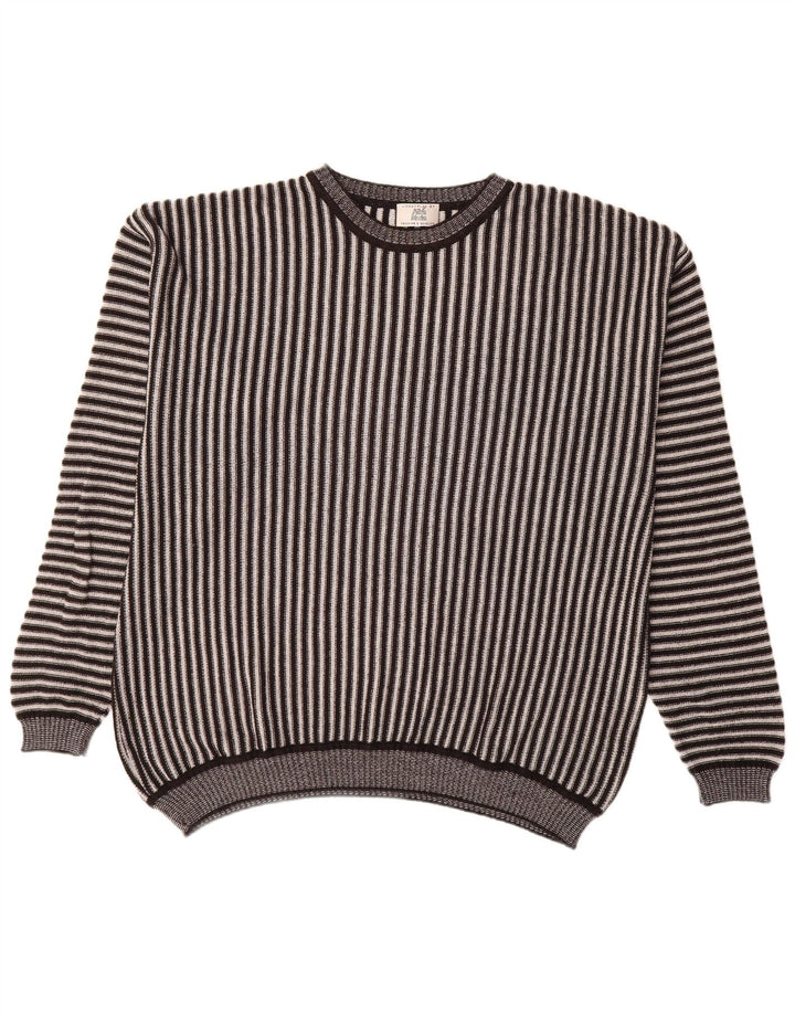 Alba Moda Herre Boat Neck Jumper Sweater XL Brun Stribet