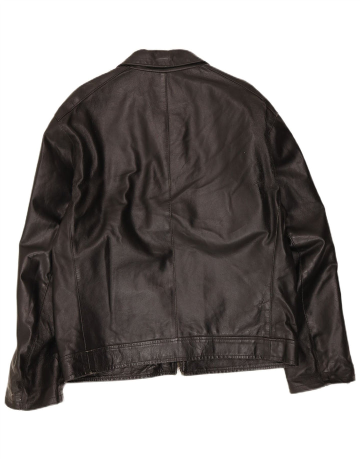 Vintage Herre Bomber Læderjakke UK 42 2XL Sort Læder