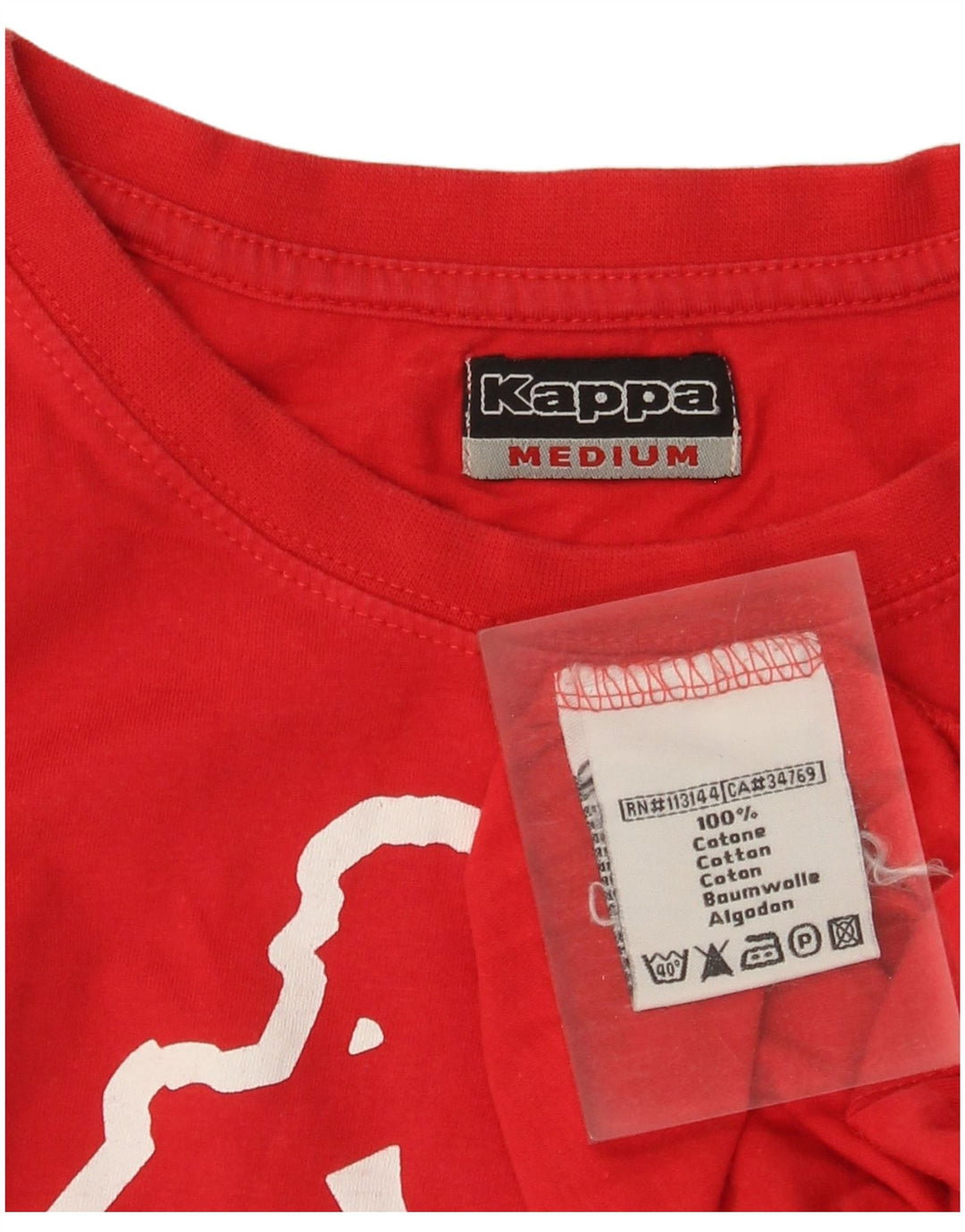 Kappa Herre grafisk T-shirt Top Medium Rød Bomuld