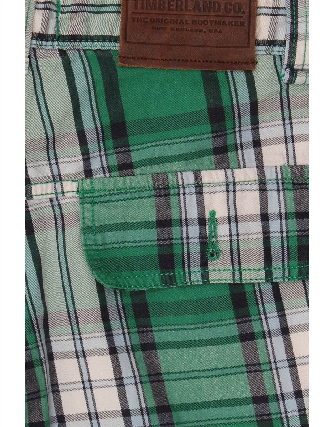 Timberland Boys Cargo Shorts 15-16 år W32 grøn ternet bomuld