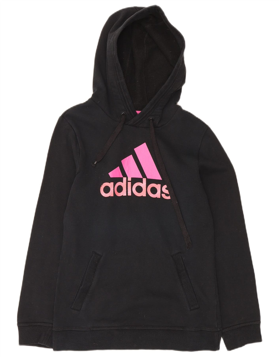 ADIDAS Grafisk hættetrøje til kvinder UK 10 Lille sort bomuld