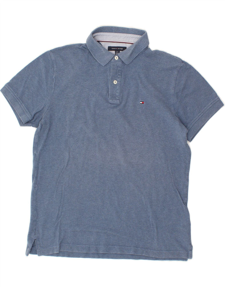TOMMY HILFIGER Mens Polo Shirt Large Blue Cotton Vintage Tommy Hilfiger and Second-Hand Tommy Hilfiger from Messina Hembry 