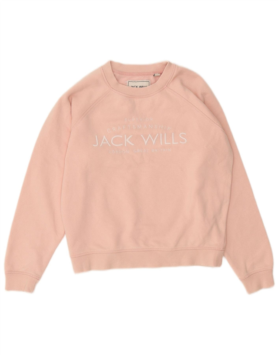 Jack Wills Dame Grafisk Oversized Sweatshirt Jumper UK 6 Small Pink
