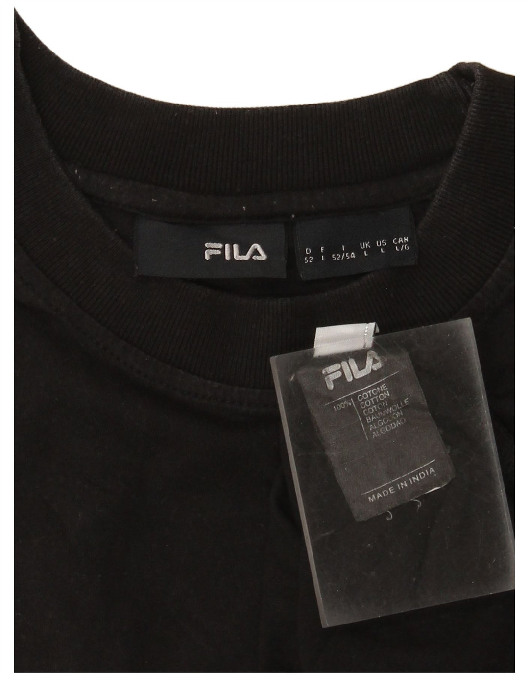 Fila Herre Grafisk T-Shirt Top Stor Sort Colourblock Bomuld