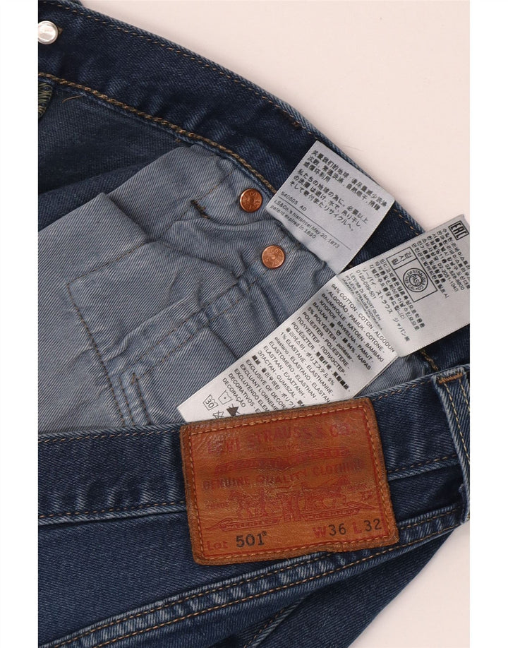 Levi's Herre 501 lige jeans W36 L32 blå bomuld
