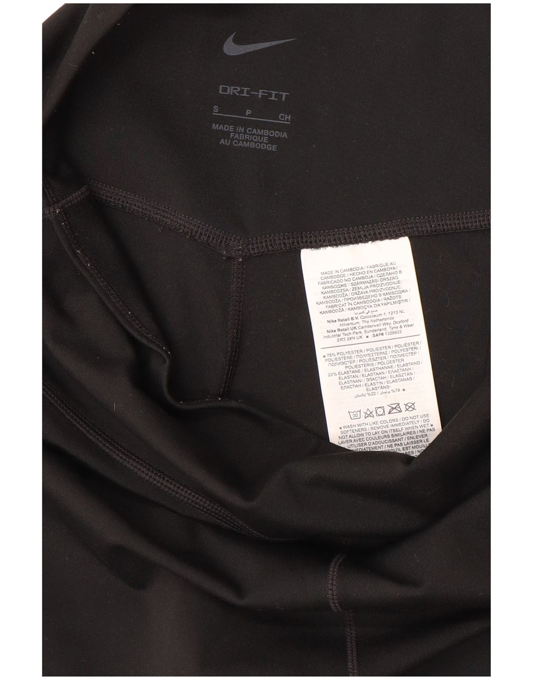 NIKE Dame Dri Fit Capri Leggings UK 10 Small Black Polyester