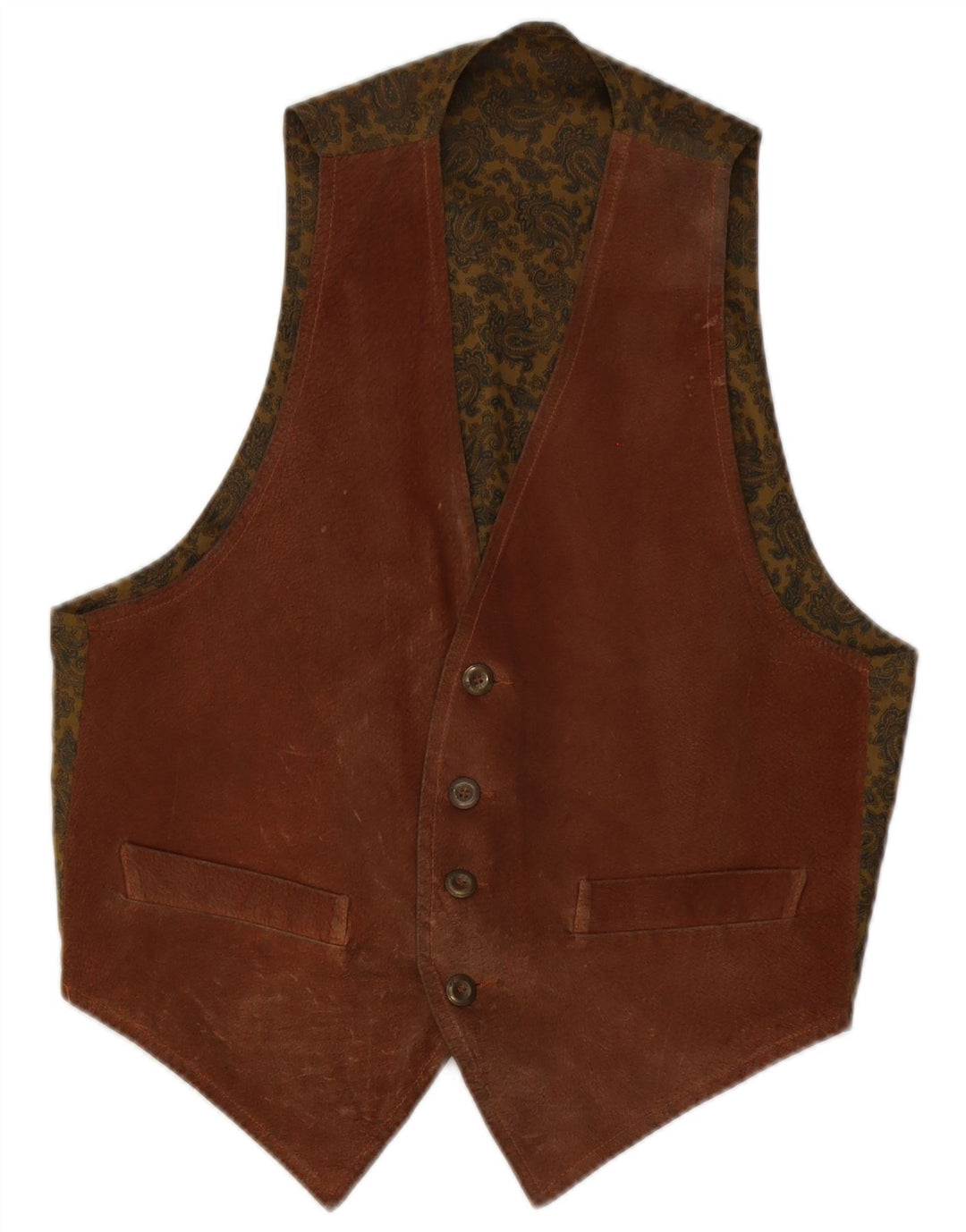 Vintage herre ruskind vest lille brun