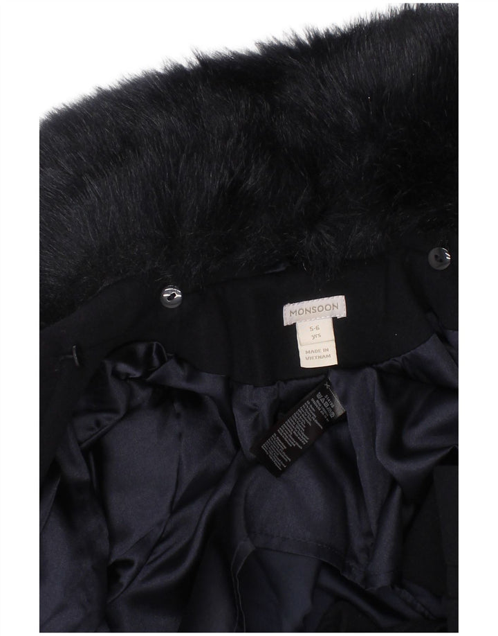 Monsoon piger overfrakke 5-6 år marineblå polyester