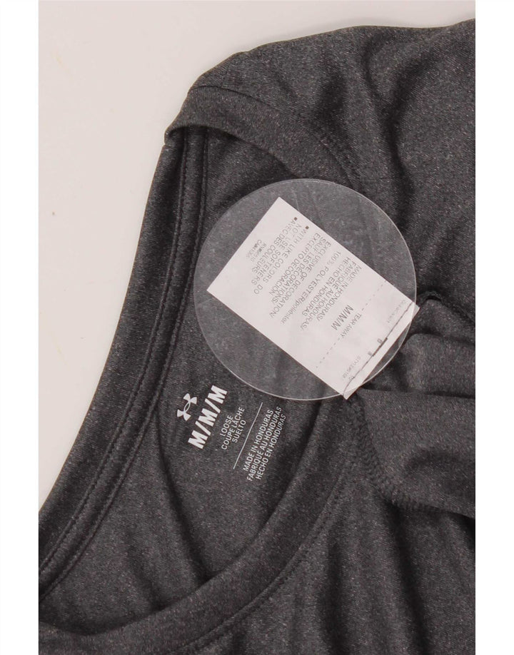 Under Armour Dame T-Shirt Top UK 14 Medium Grå Polyester