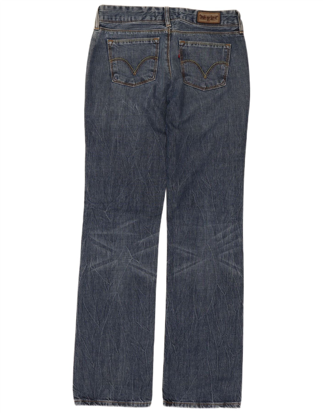 LEVI'S Dame 570 Straight Jeans W30 L34 Blå Bomuld