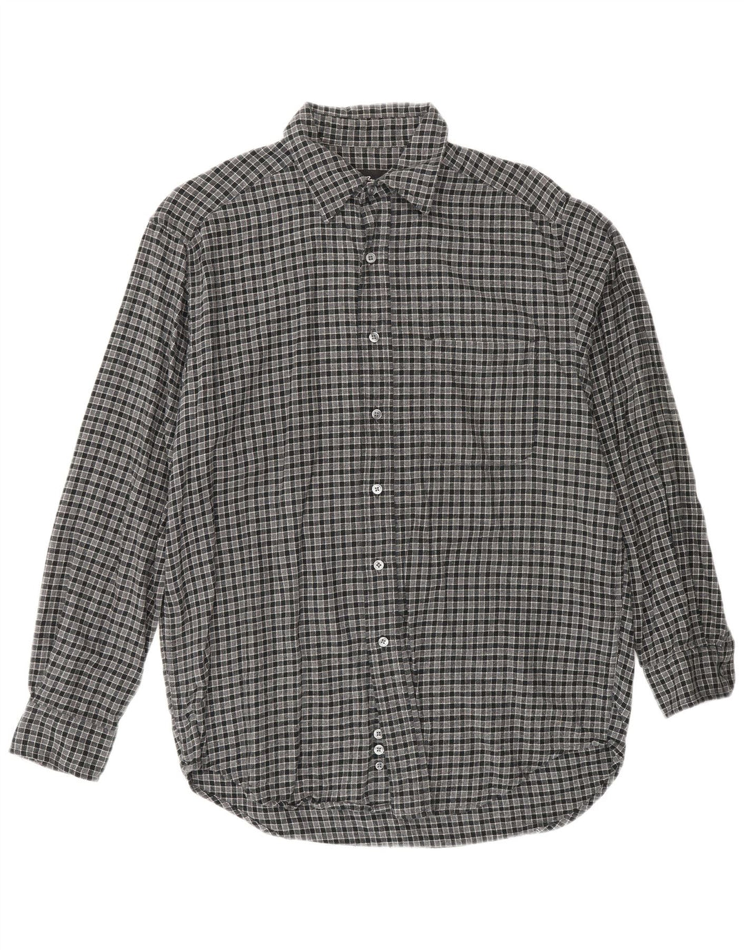 EDDIE BAUER Flanelskjorte til mænd, lille grå ternet bomuld