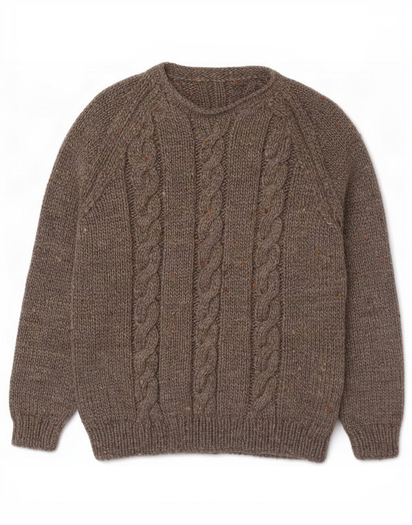Vintage Herre Boat Neck Jumper Sweater Small Grey Flecked