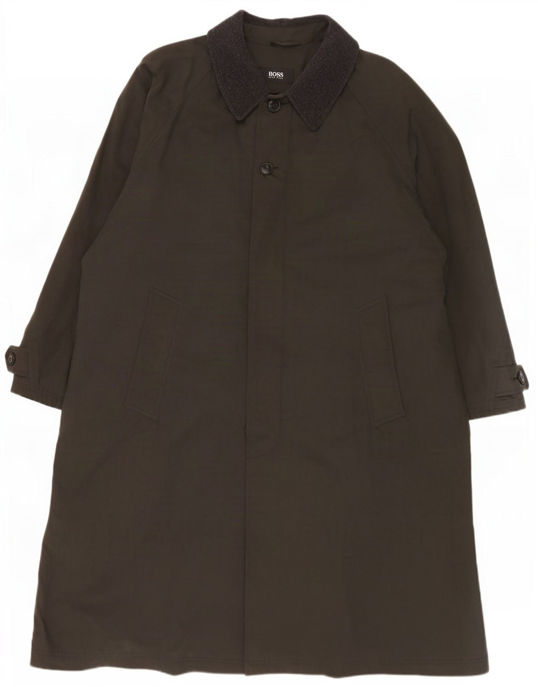 Hugo Boss Herre Overfrakke EU 54 2XL Khaki Bomuld