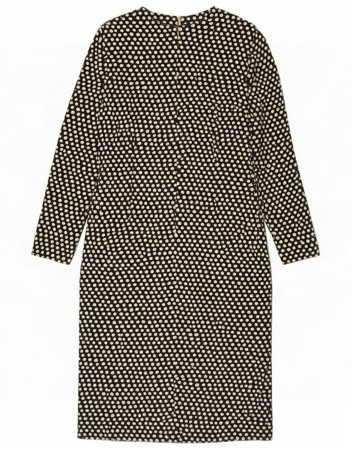 Luisa Spagnoli Womens Sheath Dress IT 44 Medium Navy Blue Spotted