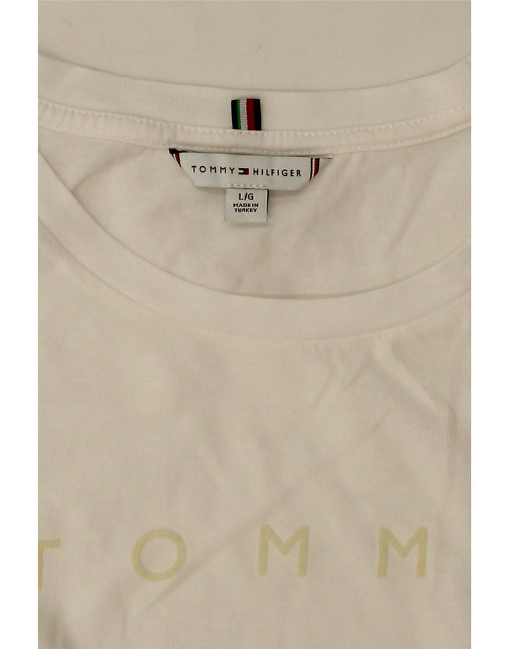 Tommy Hilfiger Dame T-Shirt Top UK 16 Large White