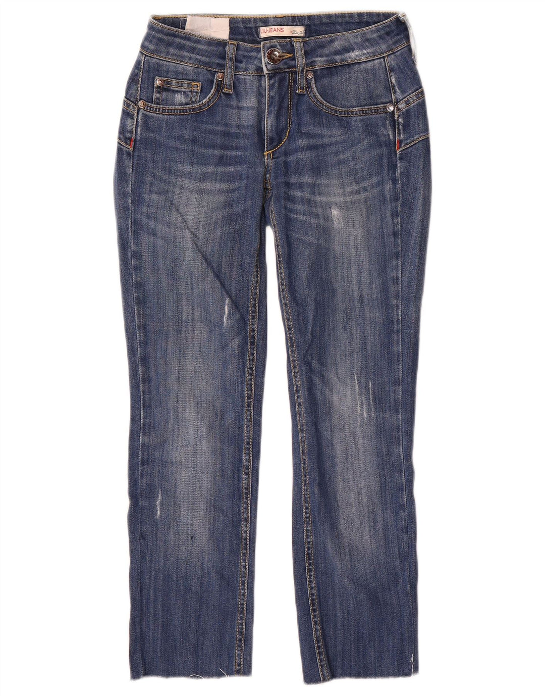 Liu Jo Kvinders Distressed Cropped Jeans W24 L24 Blå